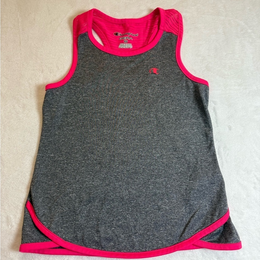 Champion Kids Tank Top in Gray with Pink Accents